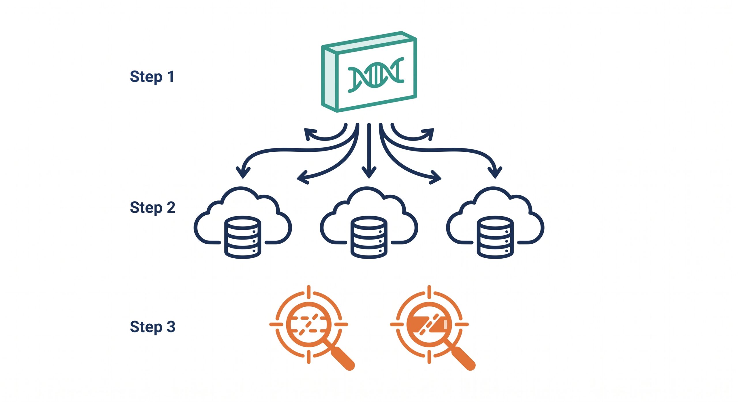 Flowchart diagram of a cost-effective multi-test DNA strategy blueprint